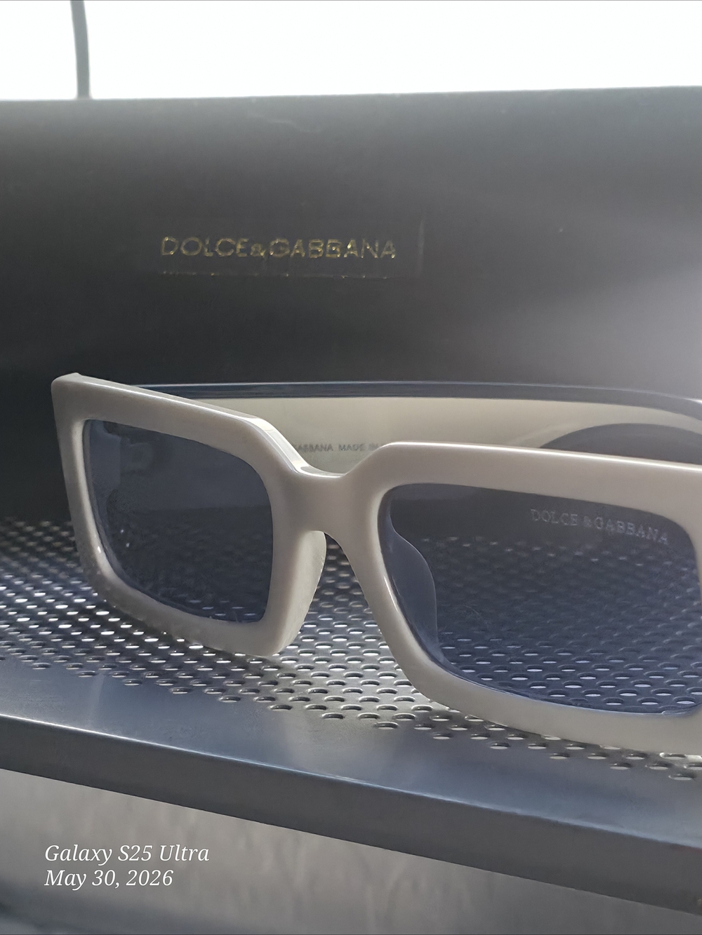 Dolce & Gabbana Beige Frame Sunglasses with Dark Lenses